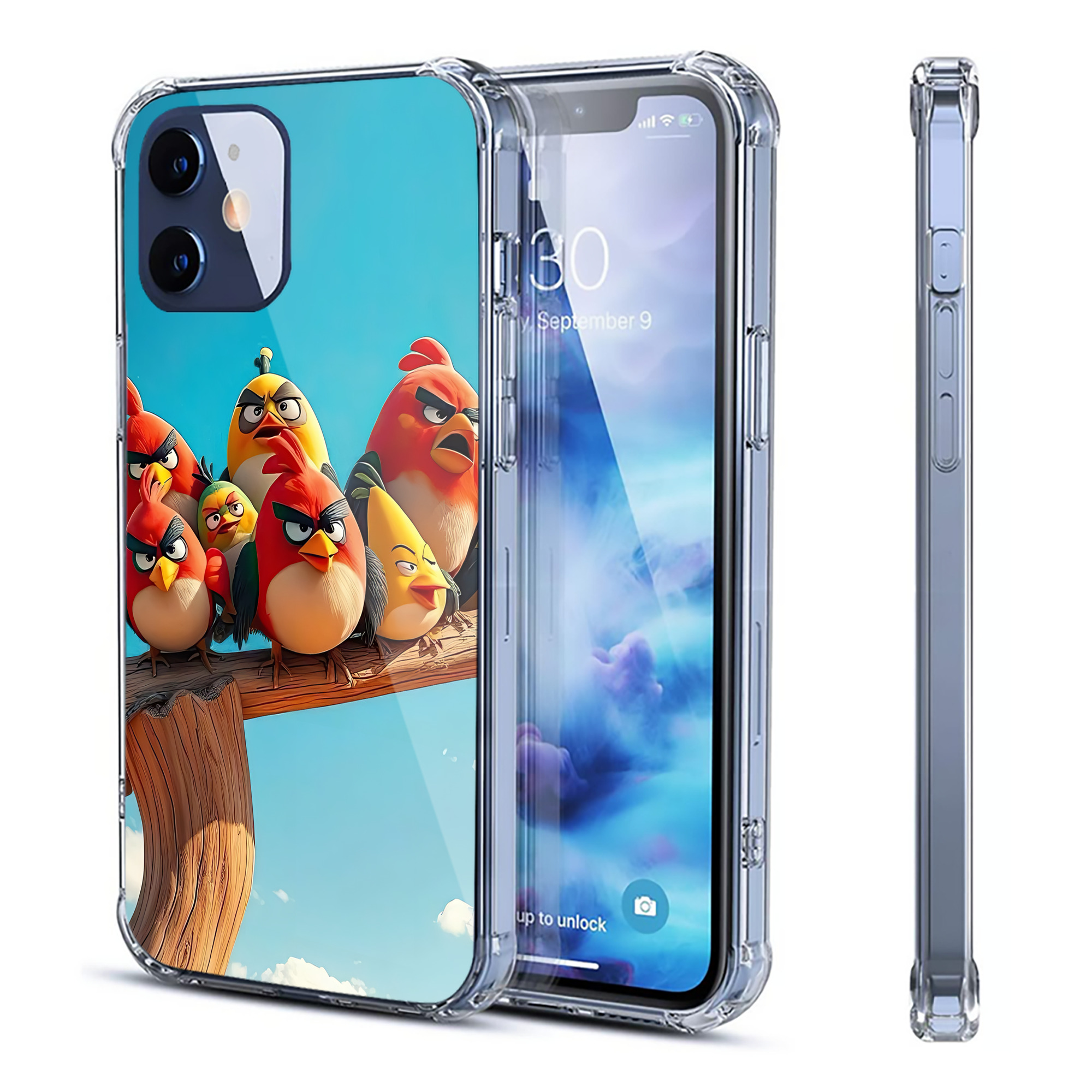 （画像用） Angry Birds アングリーバード 【iPhone 12シリーズ対応】透明スマホケース（クリアソフトケース）